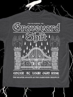 Graveyard Shift Vintage Tee by Wizard of Barge